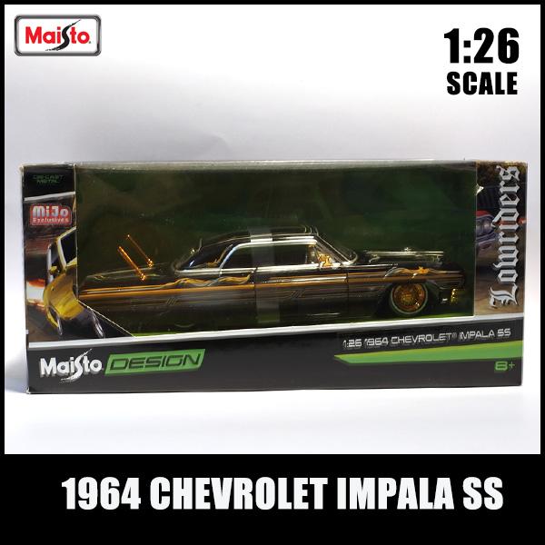 1/26 箱入り ミニカー 1964 CHEVROLET IMPALA SS ブラック ゴールド