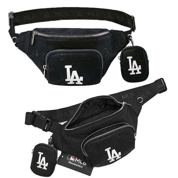 ドジャース ボディバッグ 合皮 ブラック dodgers LA LOS ANGELES