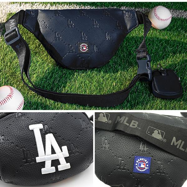 ドジャース ボディバッグ 合皮 ブラック dodgers LA LOS ANGELES
