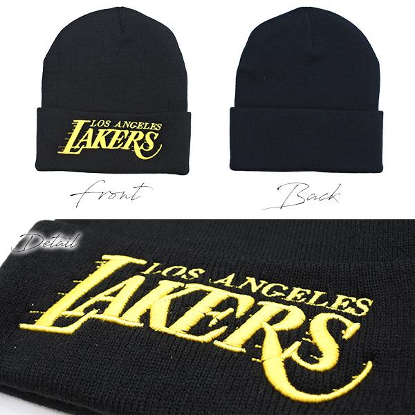 レイカーズ ニット帽 ブラック NBA LOS ANGELES LAKERS ニットキャップ