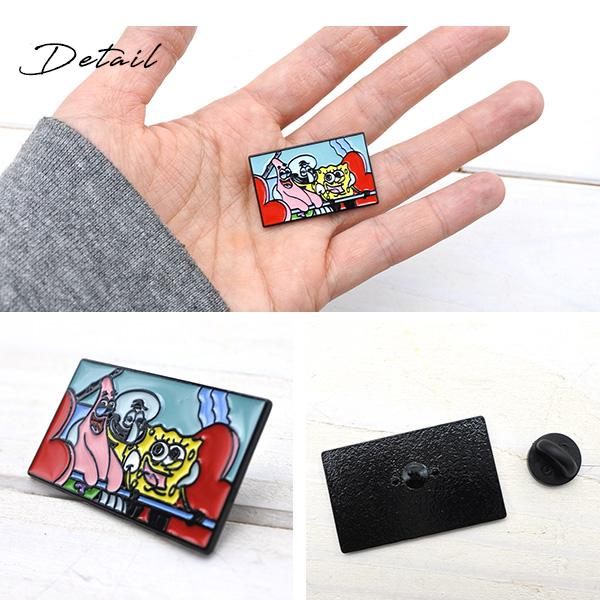 キャラクター メタル製ピンバッジ 10個セット スポンジボブ ピンバッジ ブローチ バッジ ピンズ PINS キャラクター