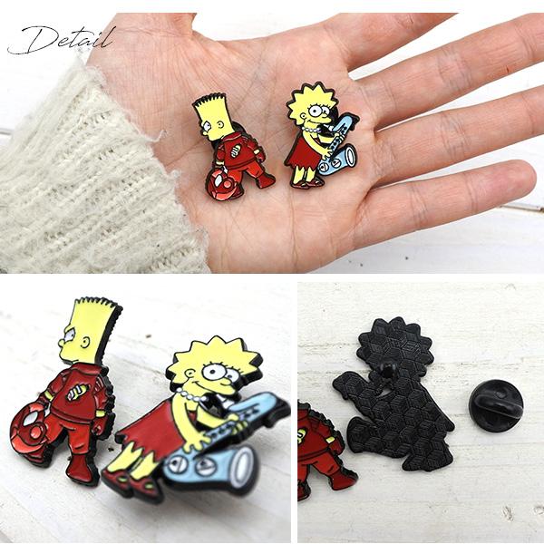 シンプソンズ ピンバッジ 2個セット ブローチ バッジ ピンズ PINS