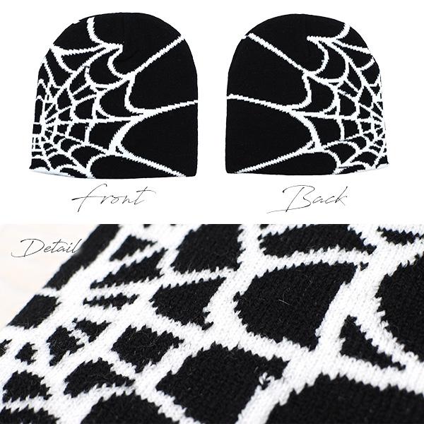 NoRemid スパイダーウェブ ニット帽 NoREMID クモの巣模様 ニット帽 ノーリミッド spider ビーニー - メルカリ