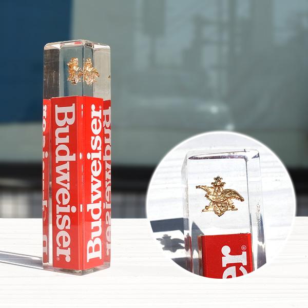 USED品 ビアサーバーノブ Budweiser 約10.7cm シフトノブ レッド 