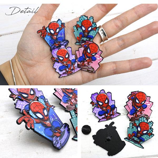 MARVEL スパイダーマン グッズ キーホルダー ピンバッジ スパイダーマン ピンバッジ 全4種類 MARVEL SPIDERMAN ブローチ バッジ