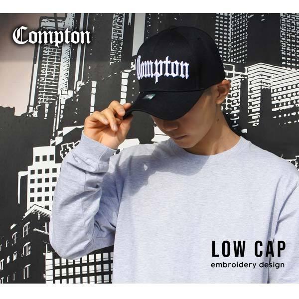 キャップ メンズ レディース ローキャップ Compton ロゴ 刺繍 帽子 ブラック 丸ツバ アメリカ雑貨とミニカーのアイカム 通販 Yahoo ショッピング
