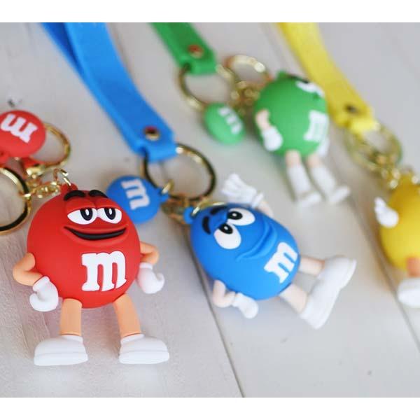 m&m's キーホルダー 全4色 エムアンドエムズ ラバー フィギュア キーリング キーチェーン チョコレート かわいい キャラクター m