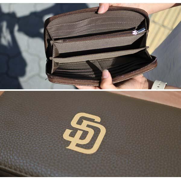 サンディエゴ パドレス ラウンドファスナー 長財布 ブラウン SD San