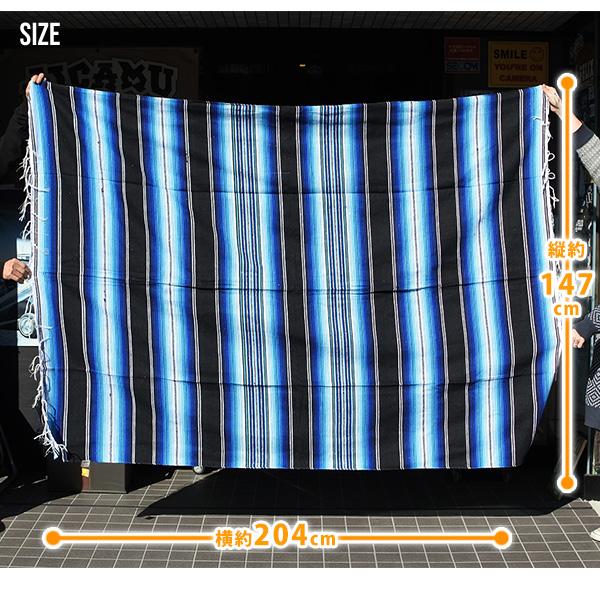 サラペ NO.60 ブルー メキシカン ラグ 大判 厚手 メキシコ サラペ NO.60 ブルー メキシカン ラグ 大判 厚手 メキシコ