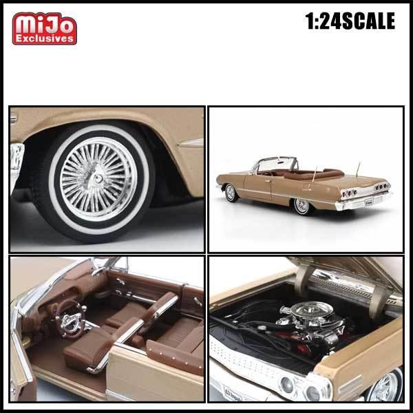 1/24 箱入り ミニカー 1963 Chevrolet Impala CONV. シャンパン 1/24 箱入り ミニカー 1963 Chevrolet Impala CONV. シャンパン