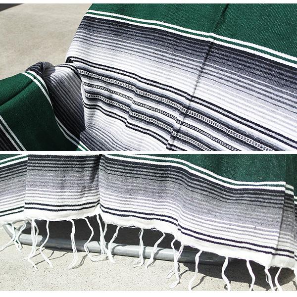 サラペ No.79 グレー ダークグリーン メキシカン ラグ 大判 カバー