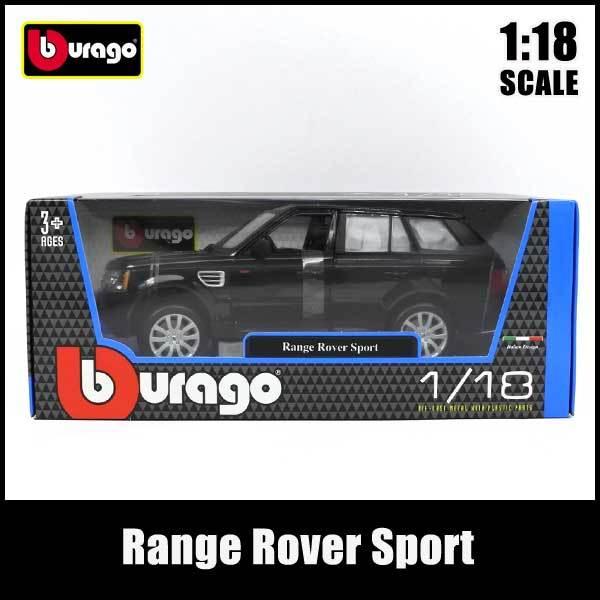 1/18 箱入り ミニカー Range Rover Sport ブラック レンジローバー スポーツ 黒 LAND ROVER ランドローバー SUV ブラーゴ Bburago｜aicamu｜04