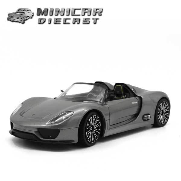 1/24 箱入り ミニカー Porsche 918 Spyder Concept ガンメタリック ポルシェ スパイダー コンセプト スーパーカー ウィリー WELLY｜aicamu