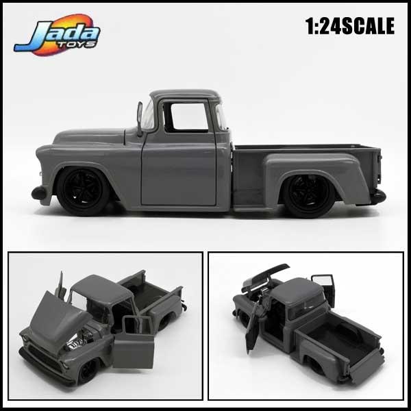 1/24 箱入り ミニカー 1955 CHEVROLET STEPSIDE グレー シボレー 1/24 箱入り ミニカー 1955 CHEVROLET STEPSIDE グレー シボレー
