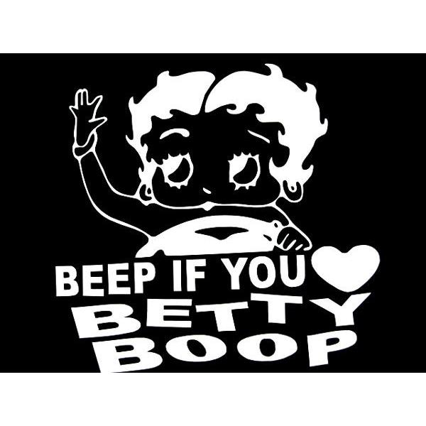 ステッカー ベティ ブープ BEEP IF YOU 全3色 ホワイト レッド