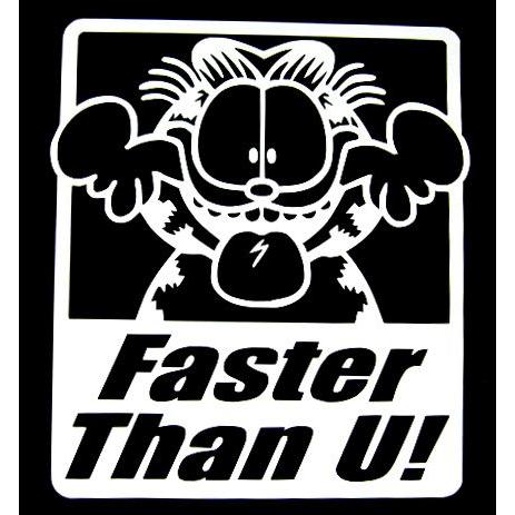 ステッカー ガーフィールド Faster Than 全2色 ホワイト イエロー