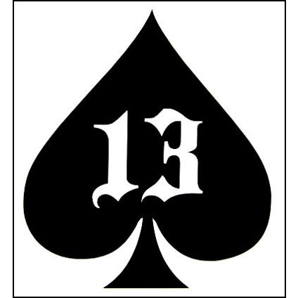 ステッカー ラッキー13 全2色 ホワイト ブラック 車 バイク デカール