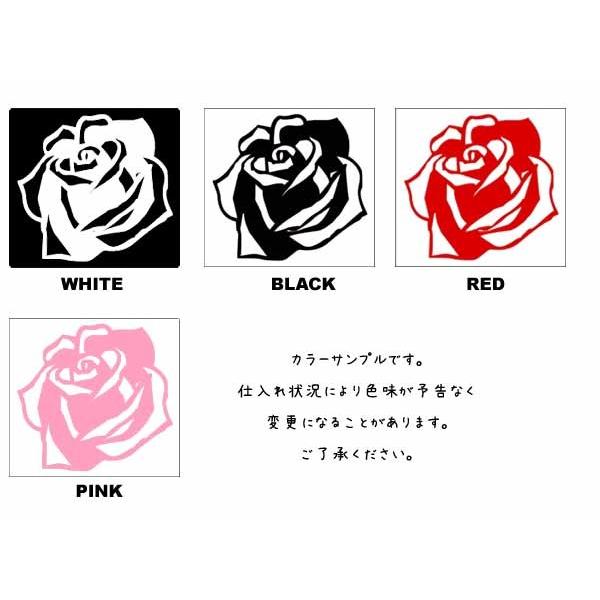 ボディシール ステッカー バラ売り ステッカー ROSE 全4色 ホワイト ブラック レッド ピンク 車 バイク