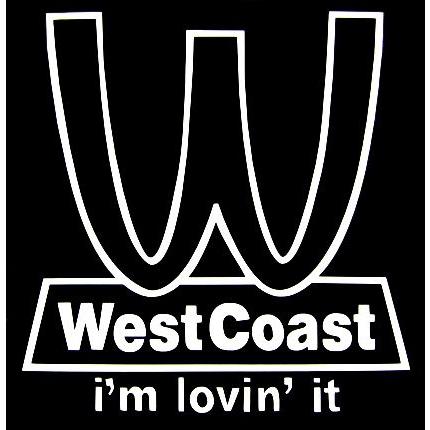 カッティングステッカーWest Coast(BIG) (全2色) : アメリカ雑貨の