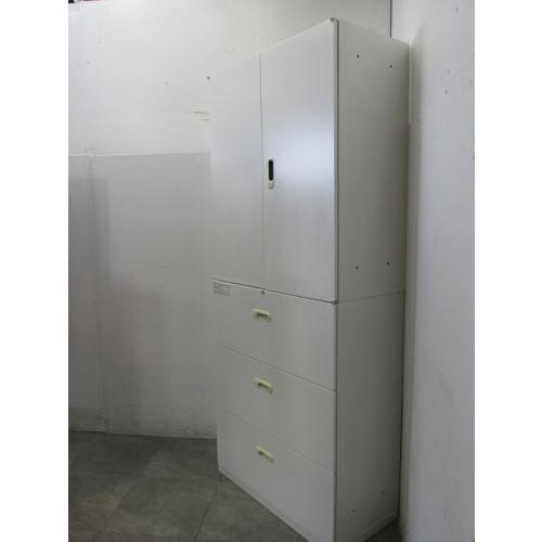 ■中古品■ 共栄工業 3段ラテラル・両開き上下書庫 KSS-105A/KSS-105H-3 ※取手ヤケ有/キズ・スレ・汚れ有の画像