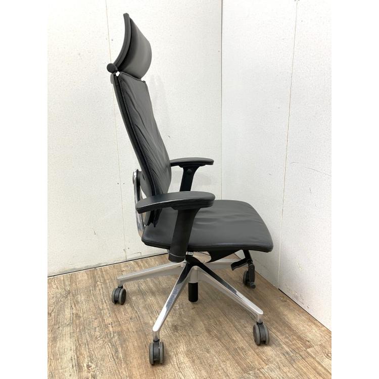 セダス エグゼクティブチェア オフィスチェア 社長椅子 役員家具 革張り ヘッドレスト付 OPEN UP DREHSTUHL 中古品_7