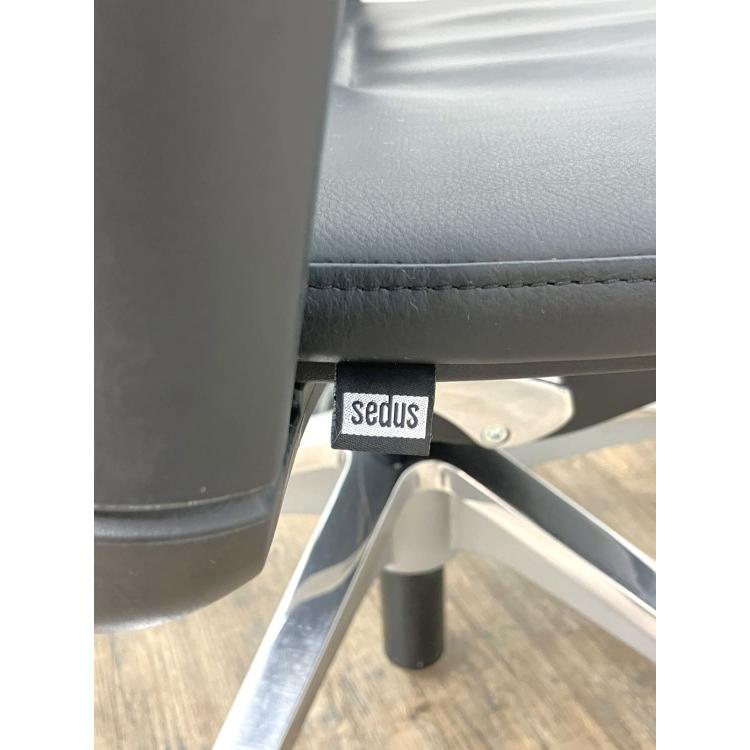セダス エグゼクティブチェア オフィスチェア 社長椅子 役員家具 革張り ヘッドレスト付 OPEN UP DREHSTUHL 中古品_9