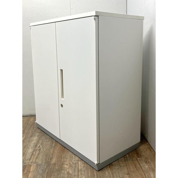 イナバ 両開き書庫 スチール書庫 鍵付き 幅900 奥行460 高さ990 棚板1 