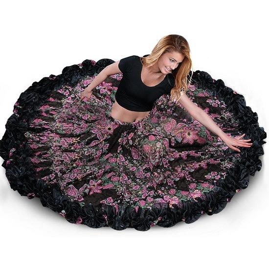 新着 ベリーダンス 衣装 スカート ロングスカート ジプシー フラメンコ 社交ダンス 720度 花柄 hj6040 スカート