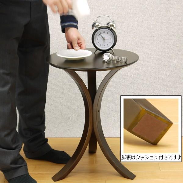 サイドテーブル【特価】ダークブラウン色(木目あり)【特価】【直径40cm