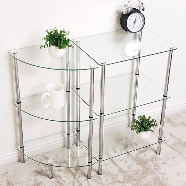 ガラスラック 四角タイプ クリア 透明 送料無料(北海道・沖縄・離島を