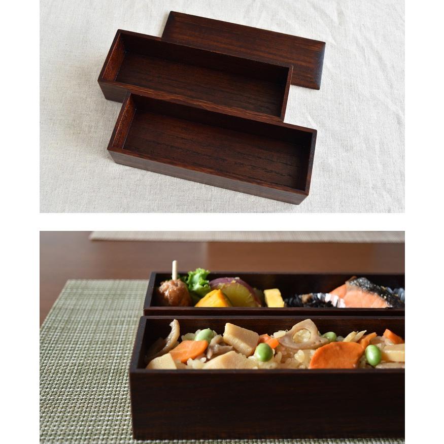 高級会津塗 漆弁当箱 2段 からくりぬき