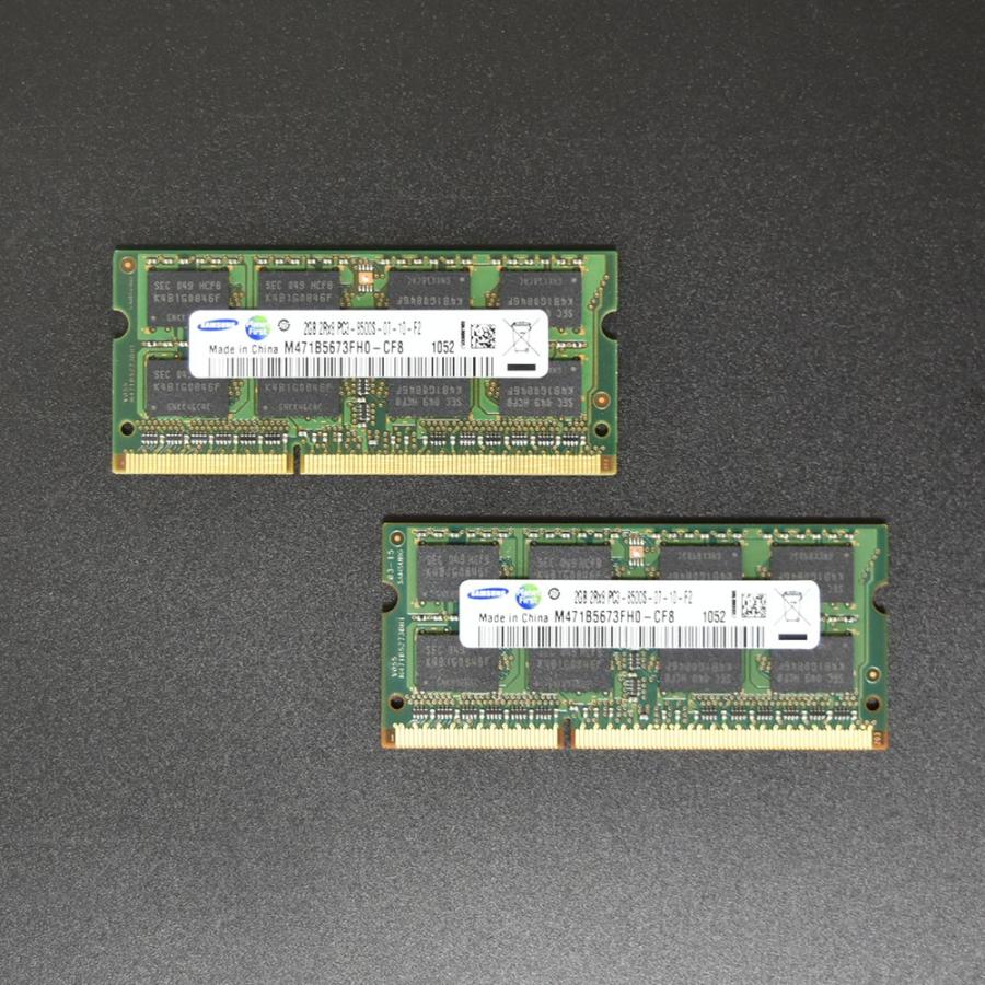 SAMSUNG 2GB pc3-8500 m471b5673fh0-cf8 2個 SAMSUNG 当日発送 Mac対応 メモリ DDR3 2GB×2枚 PC3-8500S