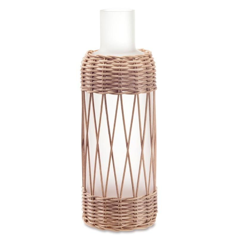 花瓶 花器 ガラス 北欧 かびん おしゃれ フラワーベース かわいい シンプル 花 ガラスベース インテリア ナチュラル ラタンフロストベース Po Aifa インテリア雑貨 通販 Yahoo ショッピング