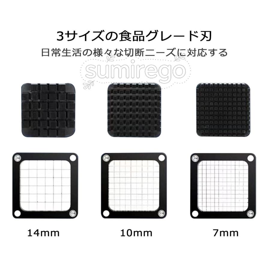縦型ポテトカッター 手動式 フライドポテト作り 7/10/14ｍｍ交換刃 1時間で200kgステンレス製 じゃがいも/りんご/大根/人参/キュウリ/玉ねぎ 野菜カッター 省力_3
