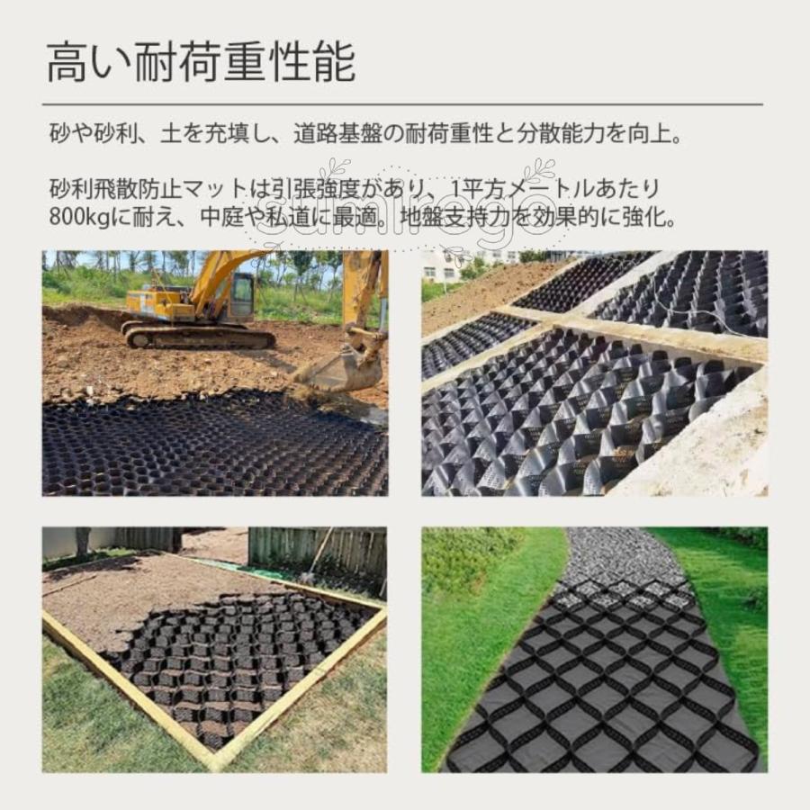 砂利保護材 砂利固定材 マット 4m x 10m 砂利地盤安定材 砂利/土壌ジオ