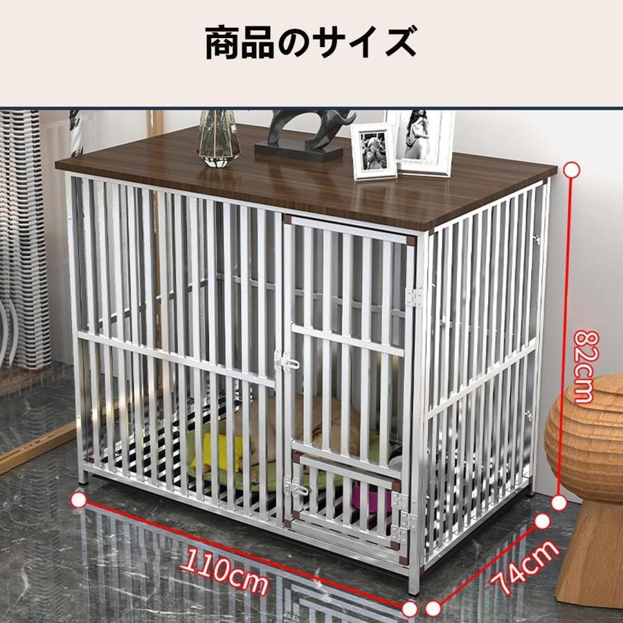 大型犬用ケージ 犬ケージ ペットケージ 屋根付き 木製 ステンレス鋼 