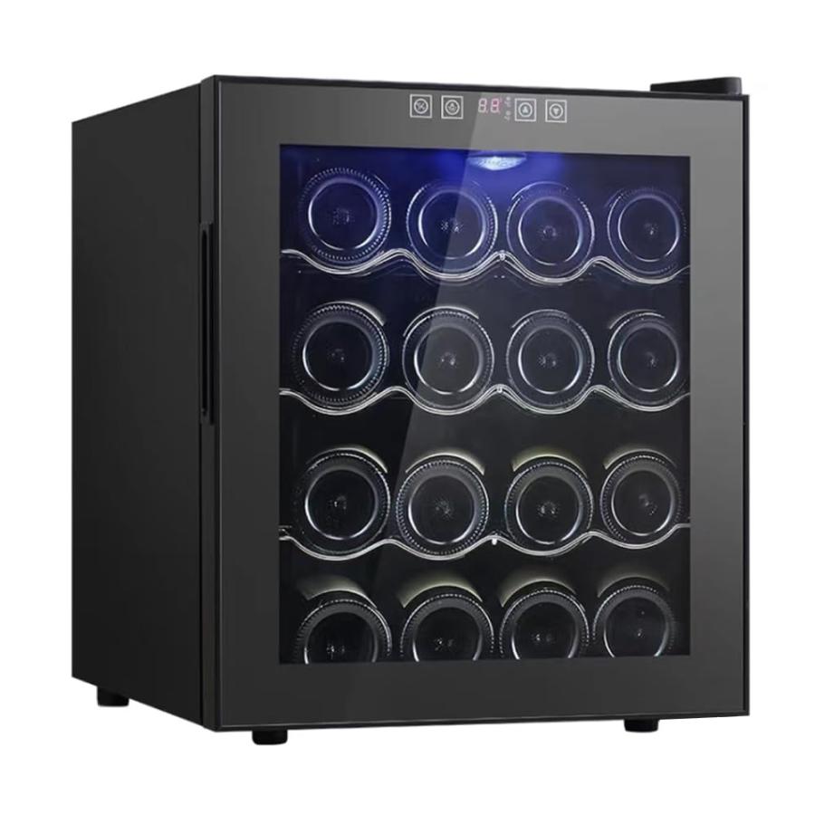 12本収納 ワインセラー 上下別温度設定 LED照明 ワインセラー 12本収納 ブラック 家庭用 35L 温度設定 8~18℃ 庫内LED