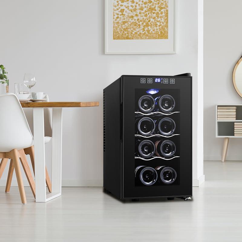 ワインセラー 12本収納 ブラック 家庭用 35L 温度設定 8~18℃ 庫内LED