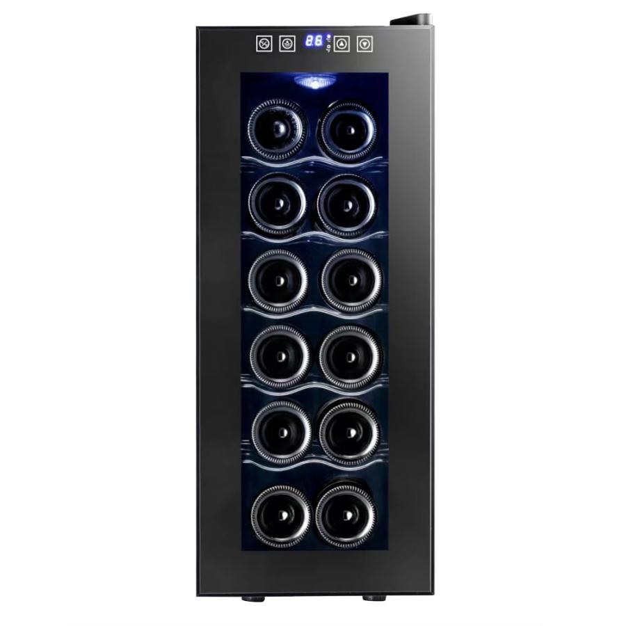 ワインセラー 12本収納 ブラック 家庭用 35L 温度設定 8~18℃ 庫内LED