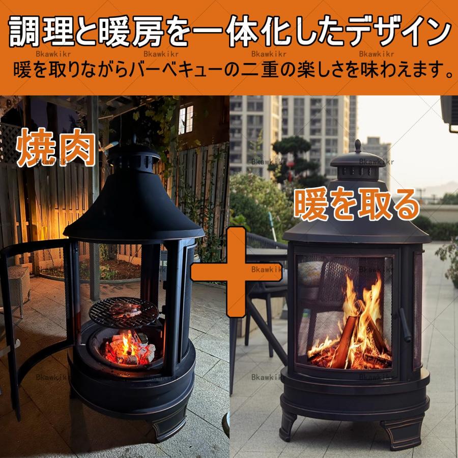 薪ストーブ 1台2役薪ストーブ 薪ストーブ クッキングストーブ 耐熱塗装 薪ストーブ 二次燃焼 キャンプ暖炉 ロケットストーブ 煙突付き焚き火台 コンパクト アウ_2