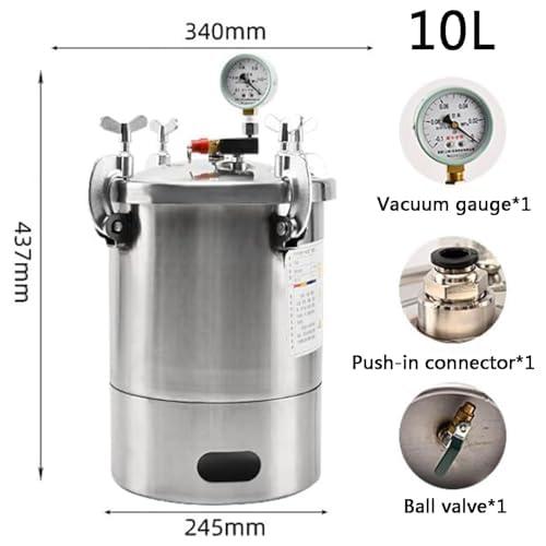 真空脱泡機、真空チャンバー、10L 真空脱気チャンバー、ステンレス製真空チャンバー、負圧ゲージ付き、ウレタン、シリコーン、エポキシ、樹脂の脱気用_4