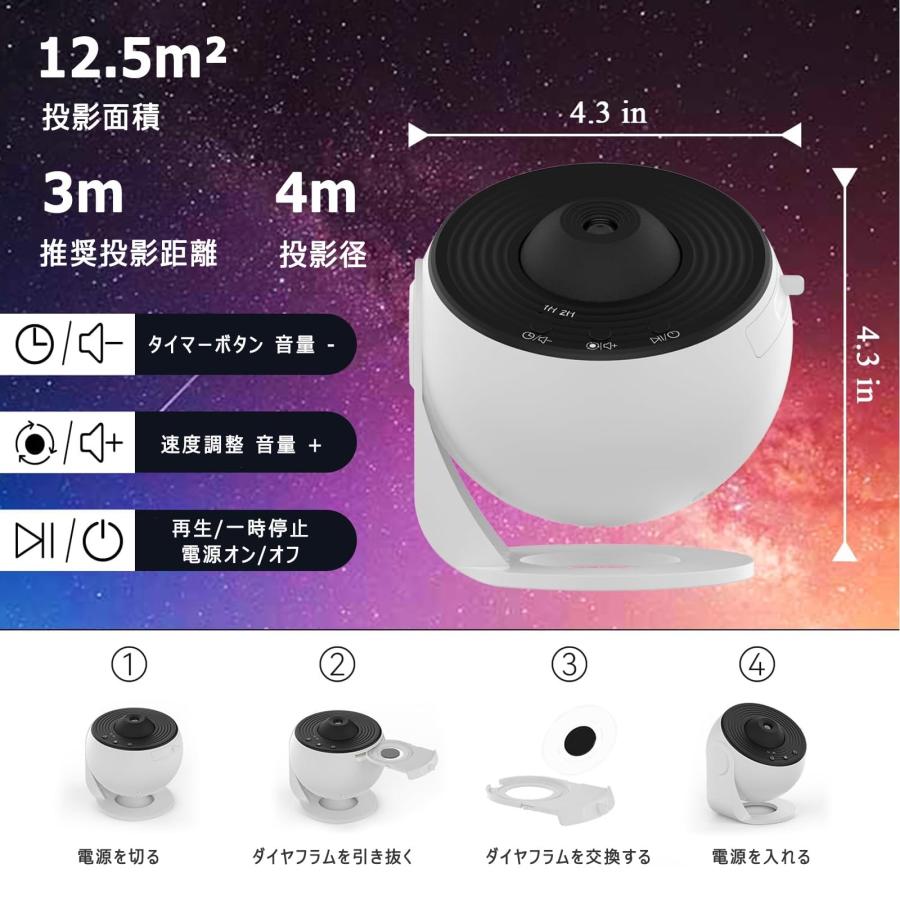 プラネタリウム プロジェクターライト 13in1 HDズーム 星空 北極光
