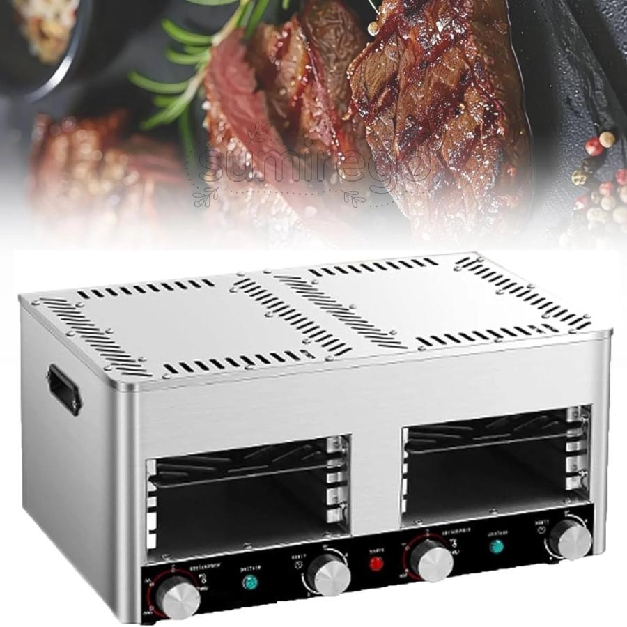 電気ステーキブロイラー、ステーキ調理器、1450°f屋内グリル卓上ブロイラー、ステーキ、ハンバーガー、ピザ用の屋外バーベキューマシン(B)_8