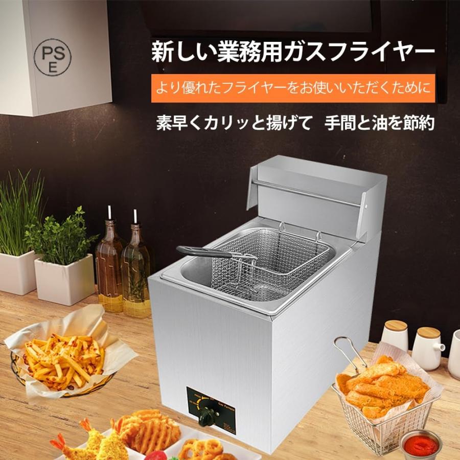 業務用 大型 ガスフライヤーダブルシリンダー フライヤー ステンレス鋼