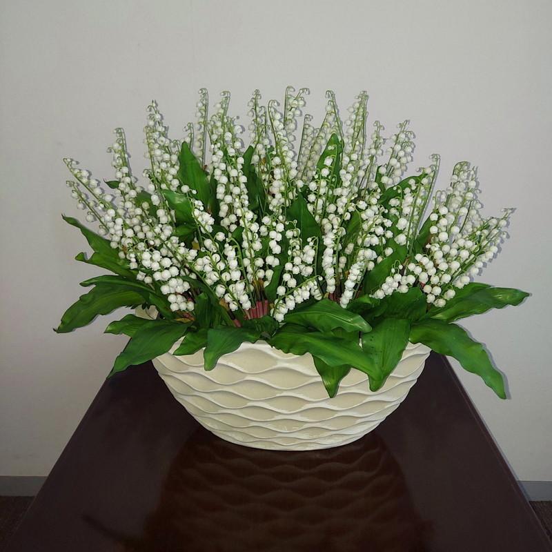 鈴蘭100本アレンジ 造花 蕾含1300輪付 光触媒 約高40cm 幅50cm Auzurann100pshiroa アイフラワー グリーン 通販 Yahoo ショッピング