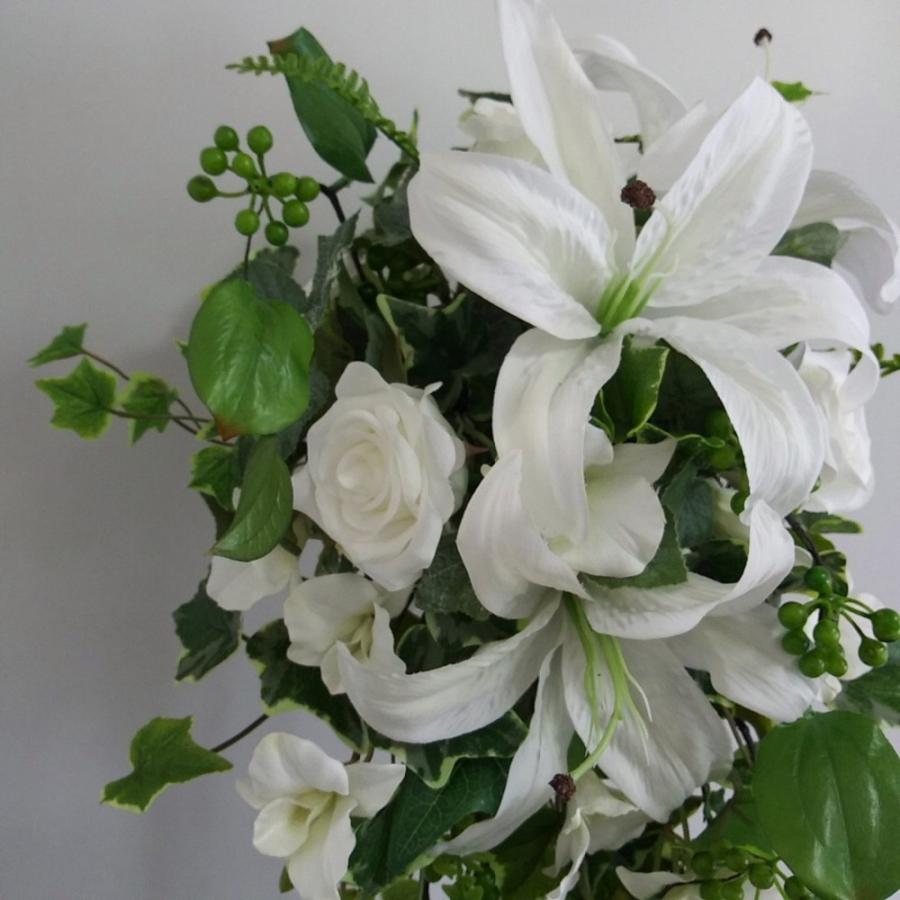 ウェディングブーケ Bk1 ユリ バラのmix 造花 Bk1yuri アイフラワー グリーン 通販 Yahoo ショッピング