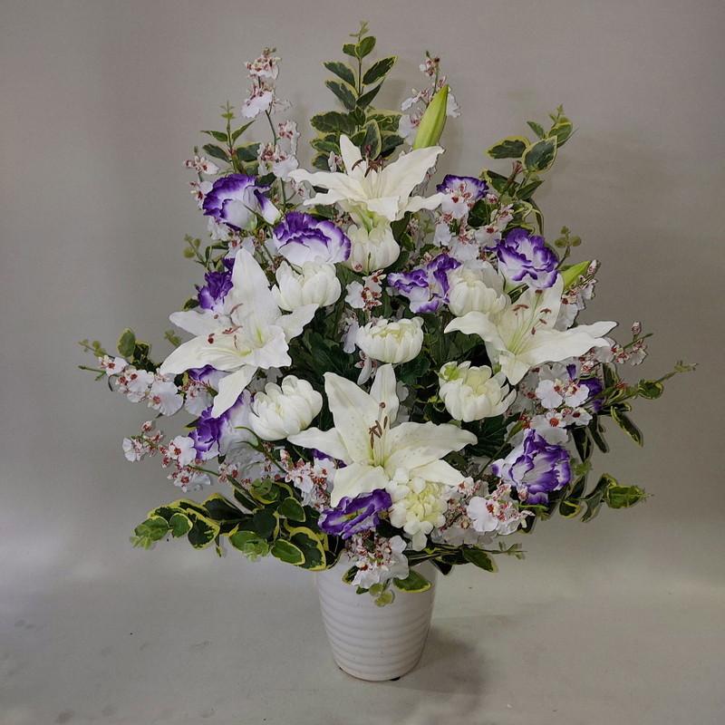 仏花・トルコ＆菊butu1(造花）高70×幅45・光触媒