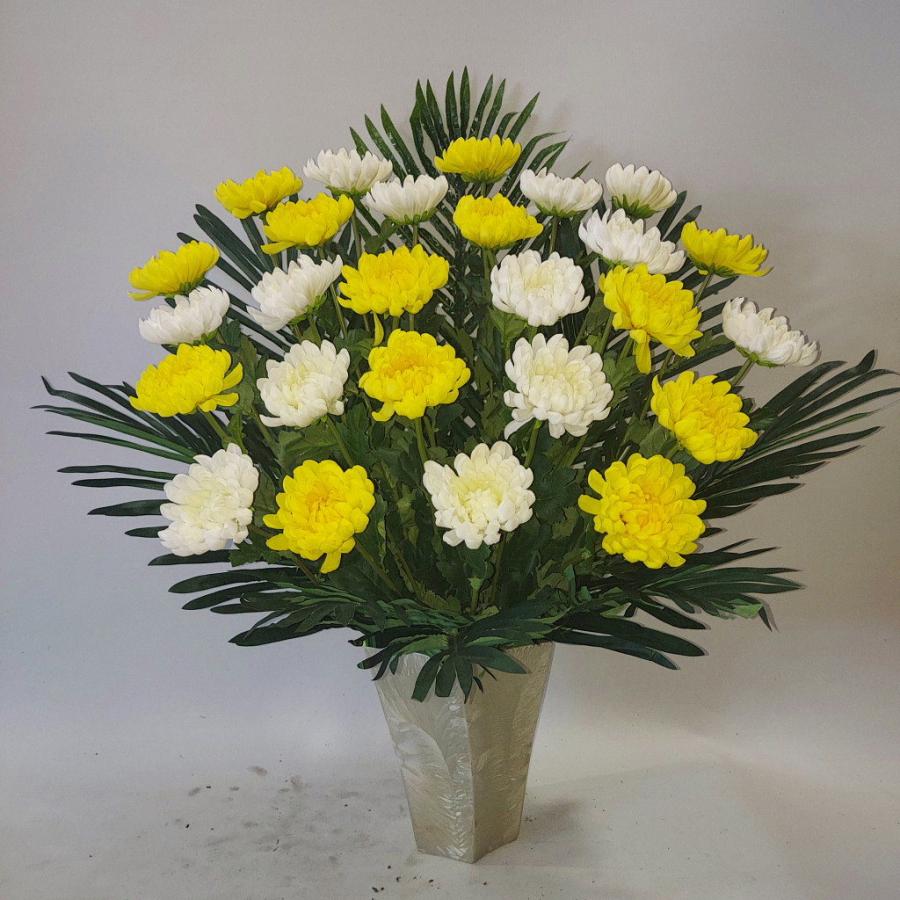 仏花No5・白菊・黄菊・約高70cm×幅55cm・光触媒