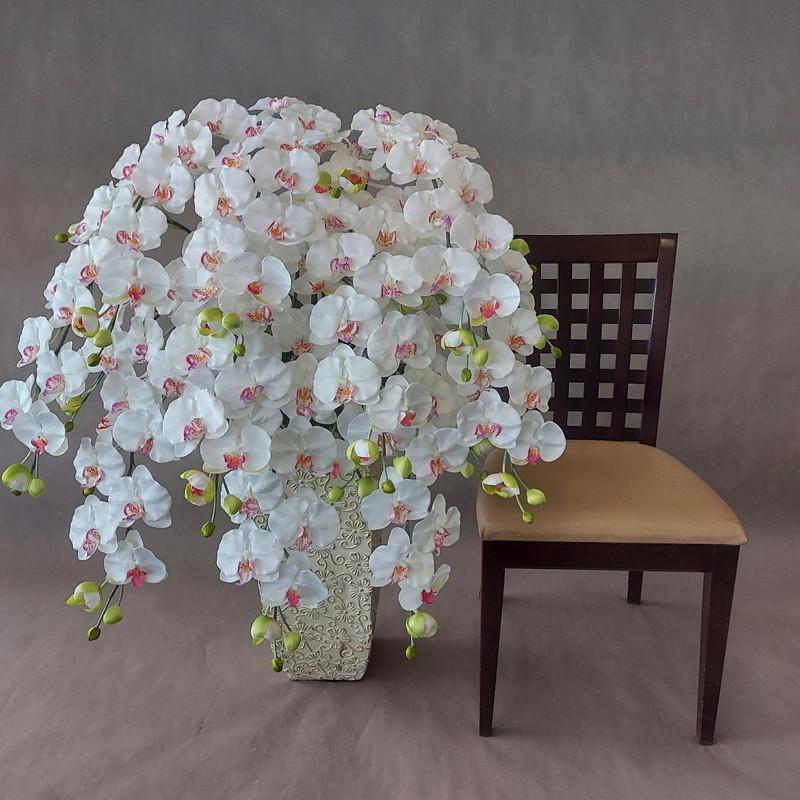 胡蝶蘭L 白 10F（造花）高100×幅75・光触媒