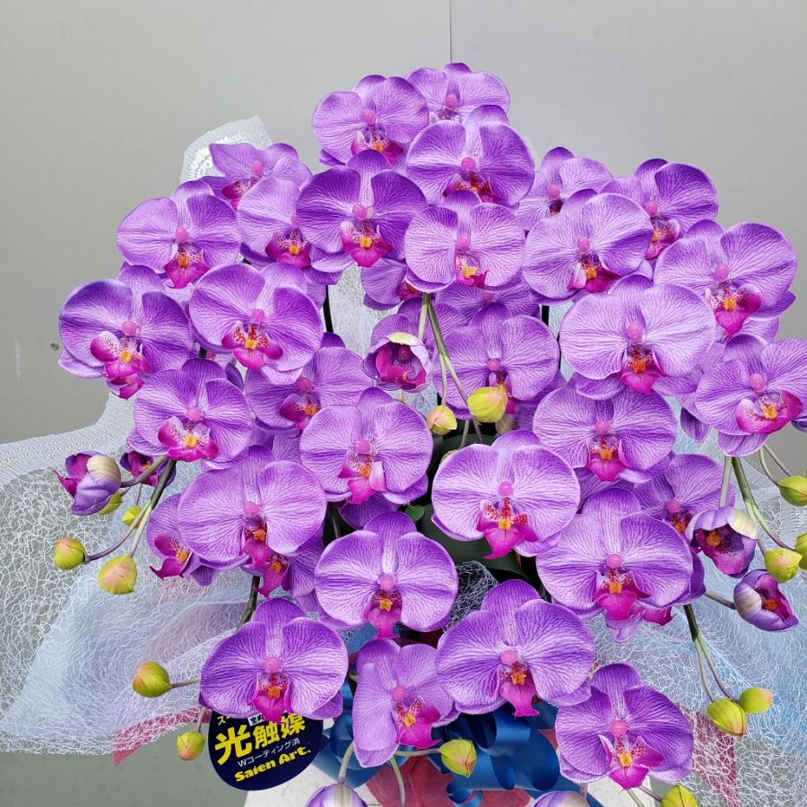 胡蝶蘭DXL/白紫/5F/造花・約高85×幅50.光触媒コーティング - 植物/観葉植物